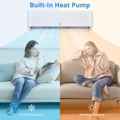 18,000 BTU Mini Split Air Conditioner & Heat Pump, 21 SEER2 Inverter, Ultra-Quiet Ductless AC with WiFi App Control, Cools/Heats Up to 1,250 Sq.ft, Complete Easy Install Kit, 208-230V