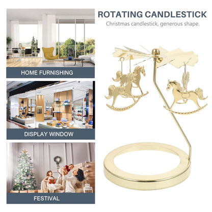WATIIFUFU Rotating Tealight Holder Iron Candle Holder Carousel Pendant Elegant Romantic Decor Gift for Valentines Christmas Party Home