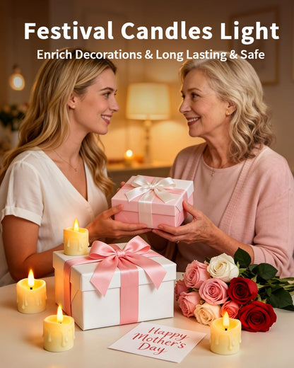 CAQUIRU Rechargeable Flameless Candles with Remote Timer, 1.5"x2" LED Tea Lights Candles Battery Operated, Electric Fake Flickering Votive Candles for Home Table Aniversary Wedding Decor (6 Pack)