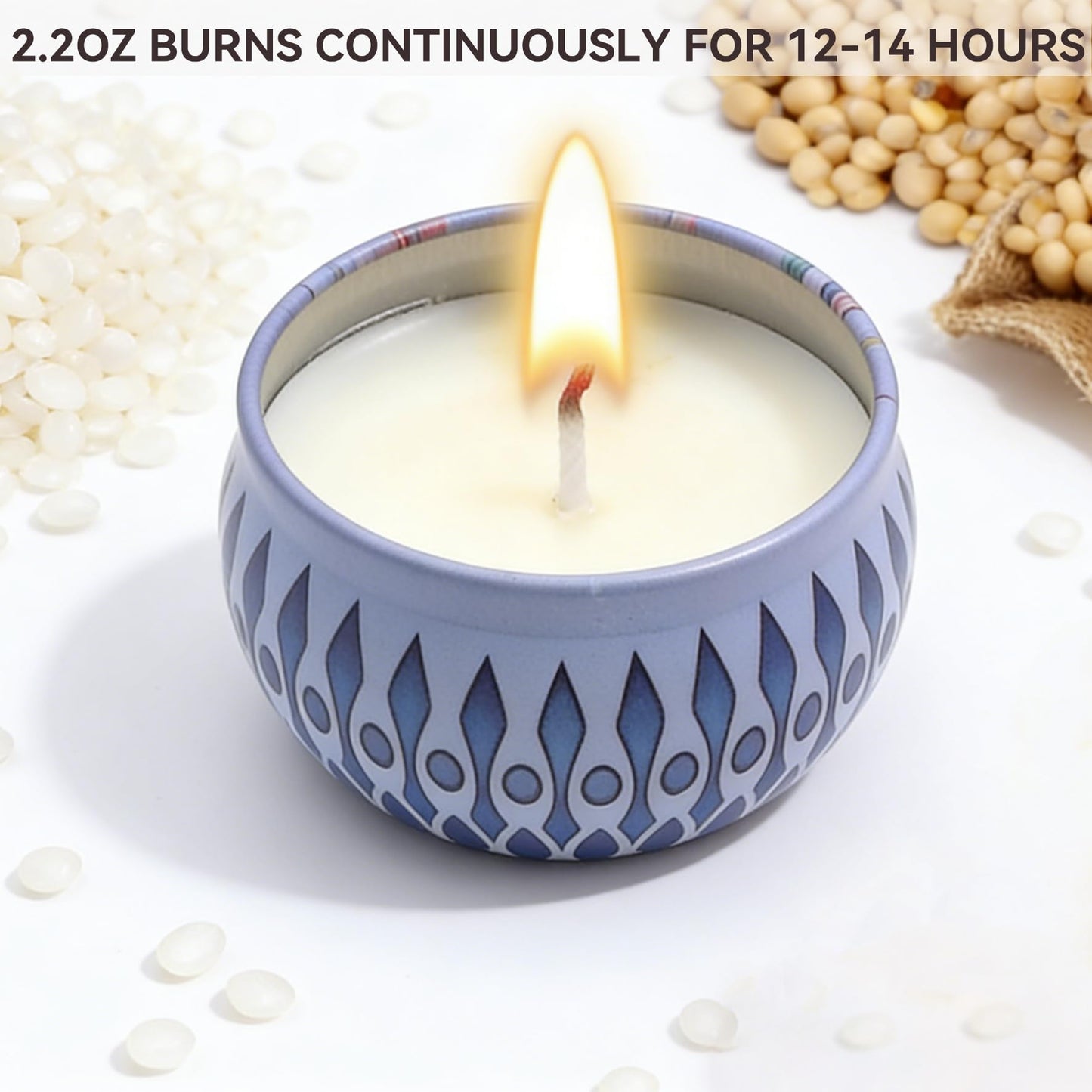 Scented Candles Gift Set, Soy Candles Non Toxic, 8% Essential Oils, 6PCS