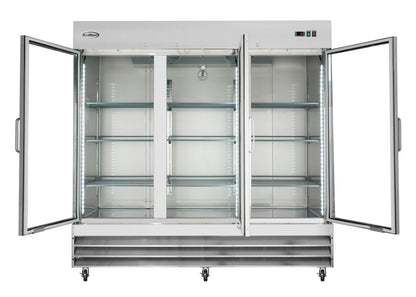 KoolMore RIR-3D-GD Commercial Refrigerator, Triple Door, Stainless Steel,66.5 cubic feet