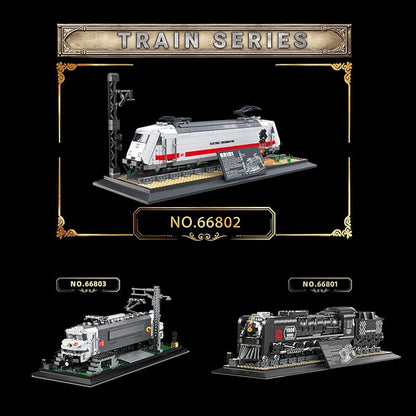 Reobrix BR101 Train Building Block Set with Track 66802 Creative Train Model Set Collectible Electric Locomotive Display Ideal Gifts for Boys and Adults(1928PCS)