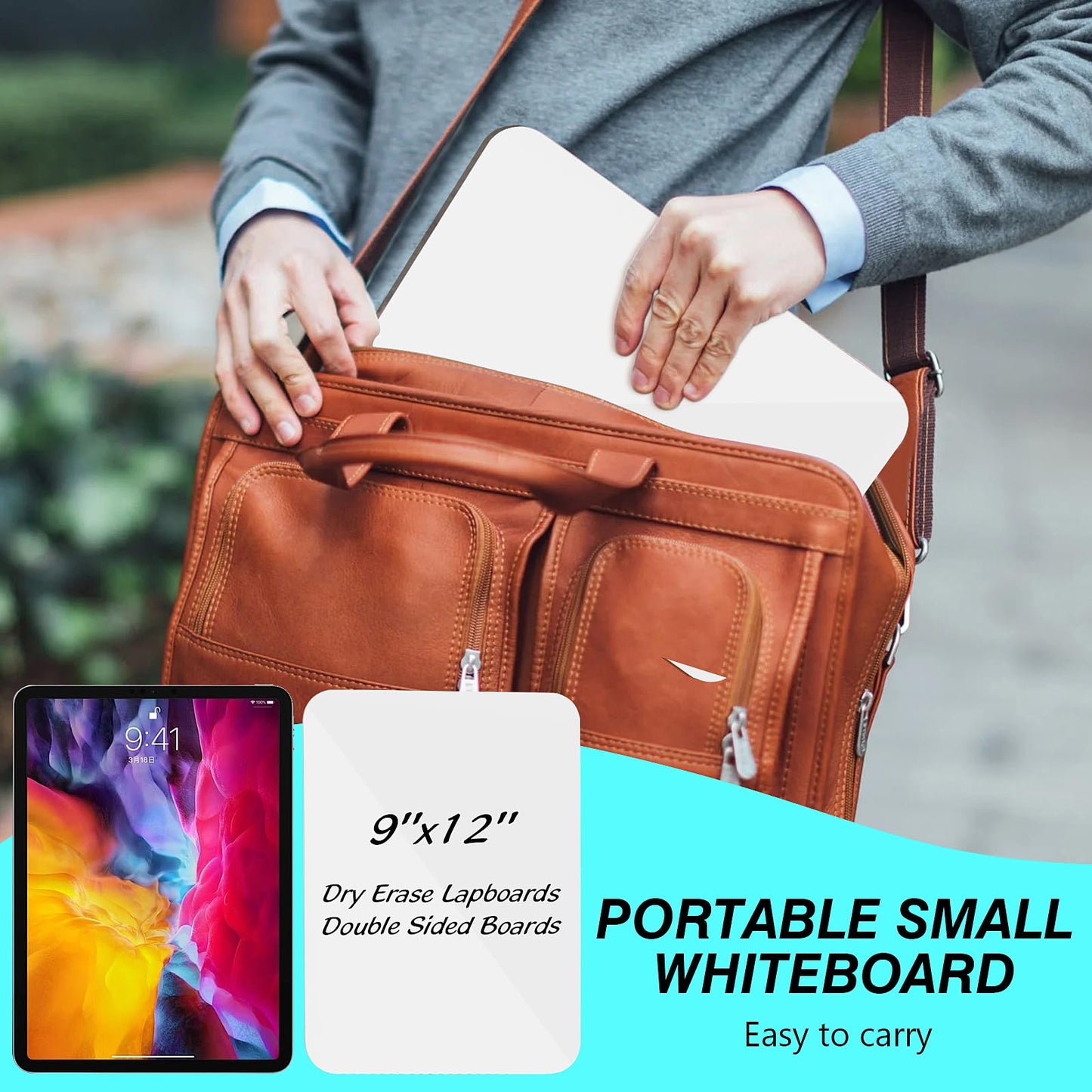 24 Pack Small White Board Dry Erase Boards Classroom Teachers Pack Mini White Boards 9" x12” Personal Whiteboards for School Students Supplies Lapboards l 24 Mini Erasers， 24 Makers Included (24)