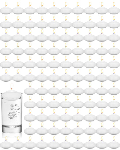 Treela 80 Pcs 1.73 Inch Unscented Floating Candles, Dripless Tealight Candles Home Decorations, Cute and Elegant Burning Candles for Wedding Vases Centerpieces Party Accessories (White)