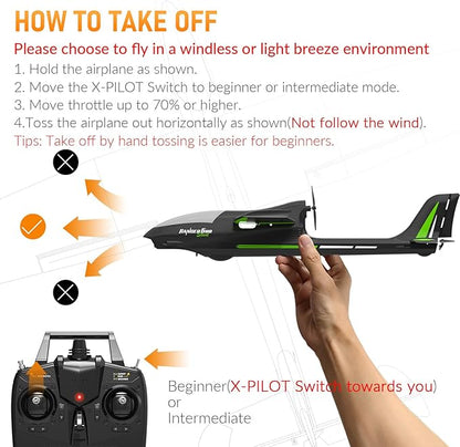 VOLANTEXRC New Version RC PlaneRemote Control Airplane for Adults4-Channel RC Plane with Durable Foam Construction3 Flight ModesOne-Key StuntsComprehensive Accessories Kit23.6*18.1 inchesRTF