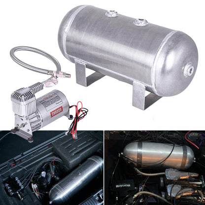 CNRAQR 150 PSI Air Compressor with 1.6 Gallon 200 PSI Air Tank Aluminum Air Compressor Onboard System 12V 1/4NPT for Train Truck Trailer Train Auto Air Lift Suspension Heavy Duty Air Horn Compressor