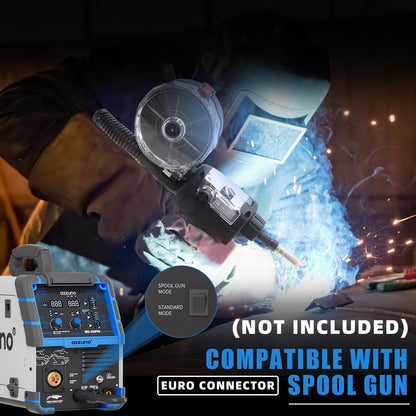 AZZUNO 8 in 1 200A MIG Welder & .035" Magnesium Aluminum Mig Welding Wire ER5356 1LB, 110V/220V Welder Machine Flux Core MIG/Gas MIG/MAG/Aluminum MIG/Spot MIG/Lift TIG/Stick Welding/Spool Gun Compatib