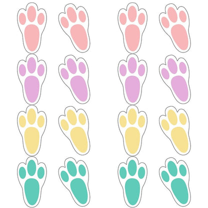Zonon 20 Pairs of Easter Bunny Stickers Bunny Paw Prints Footprints Floor Clings Decals Rabbit Footprints Rabbit Paw Stickers for Floor Ceiling Window Wall Easter Day Party Supplies, 4 Colors
