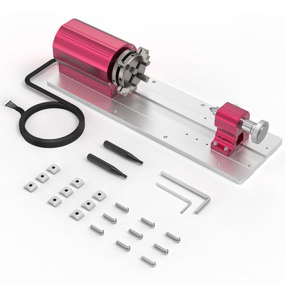 NymoLabs 4th Axis Rotary Module Kit with Industrial Harmonic Reducer for CNC NBX-5040, NBS-6040, 50:1 Speed Reducer, Clamped Range: Length 20-260mm, Diameter 2-67mm