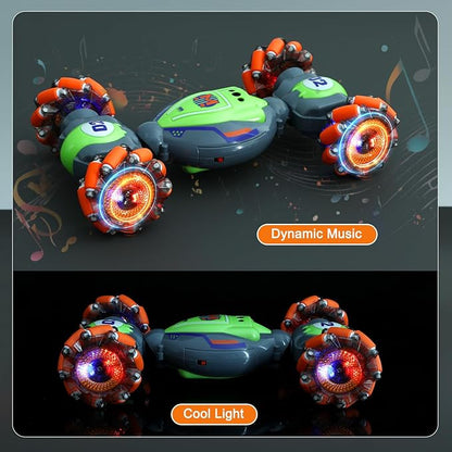 Gesture Sensing RC Stunt Car for Boys 6-12 Year Old 4WD Remote Control Cars Toys with Lights Music Best Birthday Gifts for Kids 2.4Ghz Hand Control Drift Car