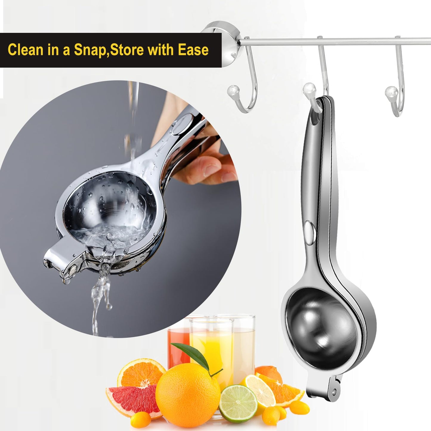Lemon Squeezer - Lemon Squeezer Manual Citrus Juicer - Lemon Manual Press Juicers Stainless Steel - Lime Squeezer Lemon Juicer Squeezer with Grater
