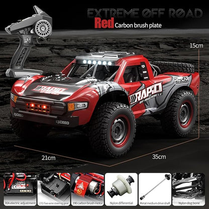 RC Cars 1:14 RC Truck 30 MPH 4WD Remote Control Car All Terrain Trophy Car for Adults Boys Teens Fast 50 Mins Play Off-Road RC Buggy Big Short Course Monster Truck with 2 Batteries (RTR)