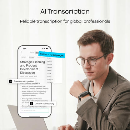 Plaud NotePin S AI Voice Recorder, Wearable AI Notetaker, AI Transcribe & Summarize, Support 112 Languages, 64GB Audio Recorder for Meetings Interviews, Professionals, Teams, with 4 Accessories