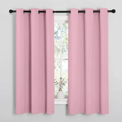 NICETOWN Blackout Curtain Panels - Thermal Insulated Grommet Drapes for Basement | Crystal Pink, 34x54" (1 Pair)