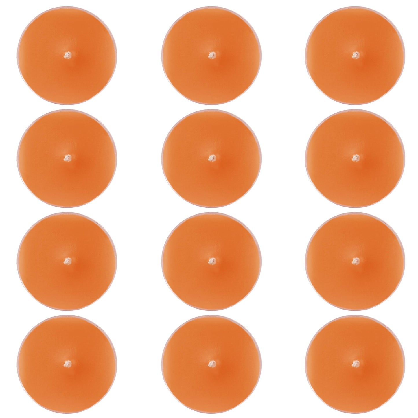 Orange Scented Tea Lights - Handmade Small Round Candles in Transparent Cups, Clean Burning Smokeless 4-Hour Burn, Perfect for Fall Decor, Thanksgiving & Cozy Evenings