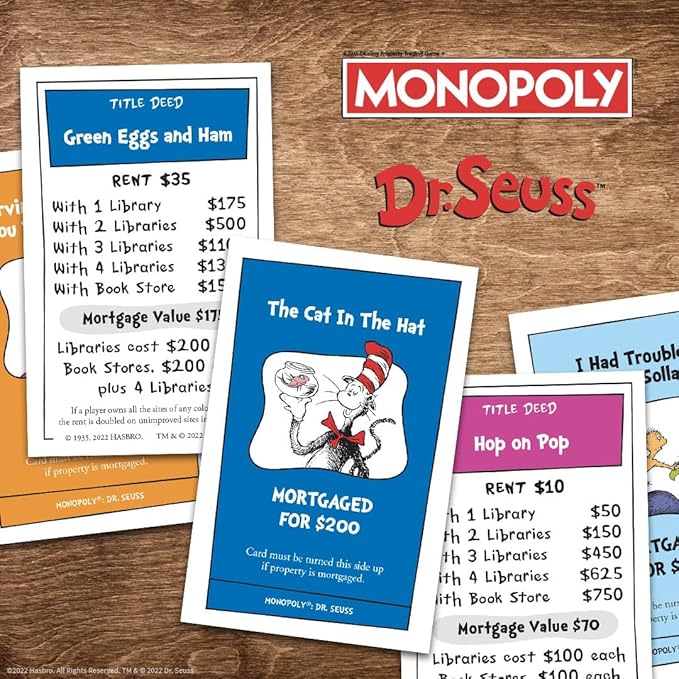 Monopoly: Dr. Seuss | Buy Sell Trade Books | Collectible Classic Monopoly Game Featuring Custom Game Board &amp Artwork | Officially-Licensed Game &amp Merchandise