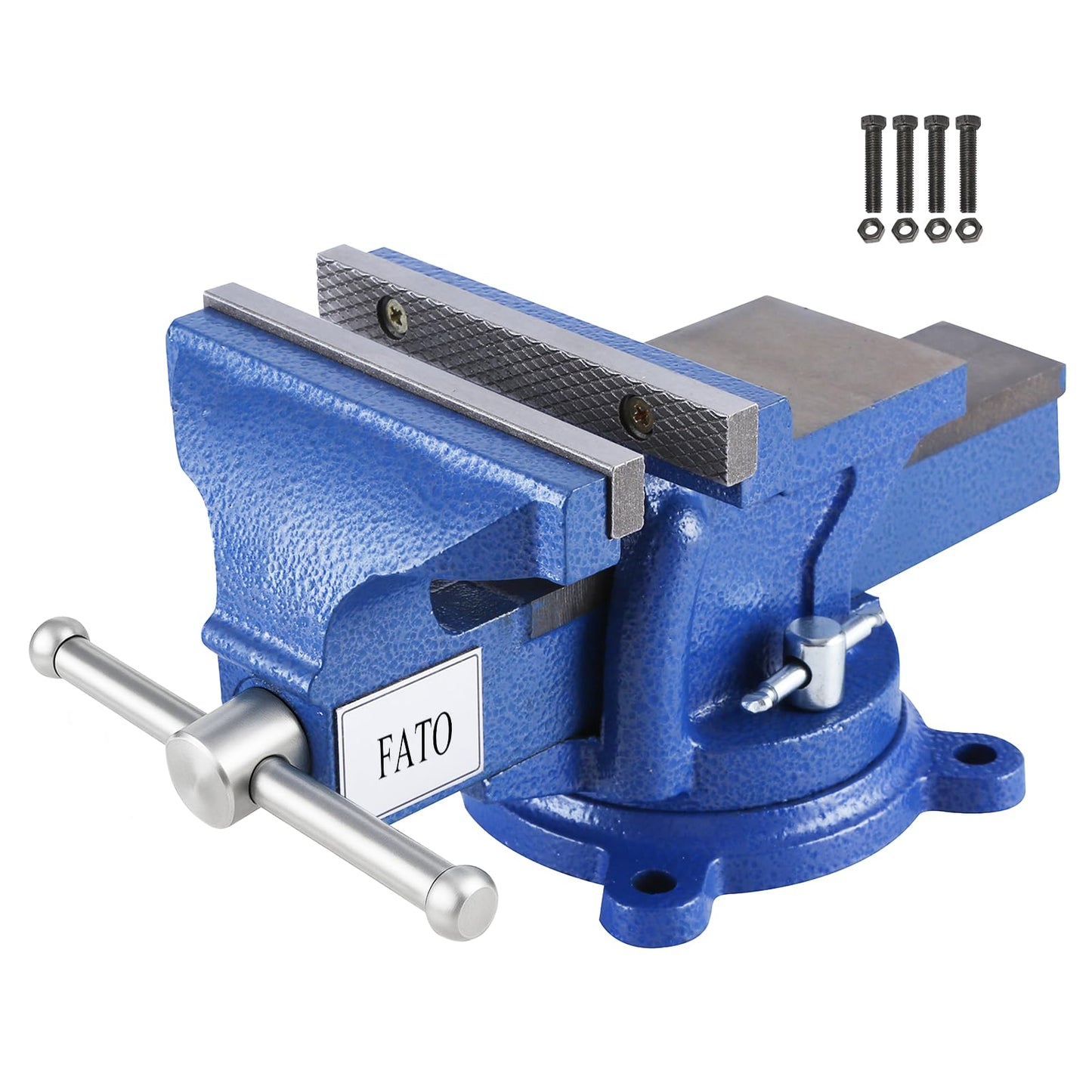 FATO FATO 5 Inch Light Duty Bench Vise – Ductile Iron Workbench Vise with 360° Swivel Base & Head, Anvil and Pipe Jaws, 4.92" Jaw Width 3.94" Opening, for Woodworking, Garage DIY