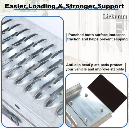 LIEKUMM 67" ATV Ramps 2-Pack, 1000 lbs Capacity Folding Loading Ramps 500 lbs Each, Heavy Duty Steel Truck Ramps for Pickup Trucks, Trailer, Lawn Mower