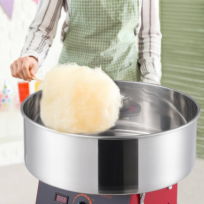 VEVOR Cotton Candy Machine Commercial, 1000W Electric Floss Maker with Stainless Steel Bowl, Sugar Scoop, Storage Drawer, Perfect for Home, Carnival, Kids Birthday, Family Party, Red