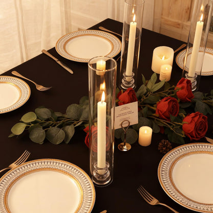 Hurricane Glass Candle Holders Set of 16, 11.8" H Clear Cylinder Windproof Candle Holder Chimney Tubes, Taper Glass Candlestick Holders for Home Decor Wedding Party Table Centerpieces