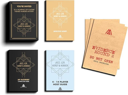 Masters of Mystery 1920s Roaring 20s Murder Mystery Dinner Party Game – Speakeasy Whodunnit Party Game for Adults – 4–20 Players