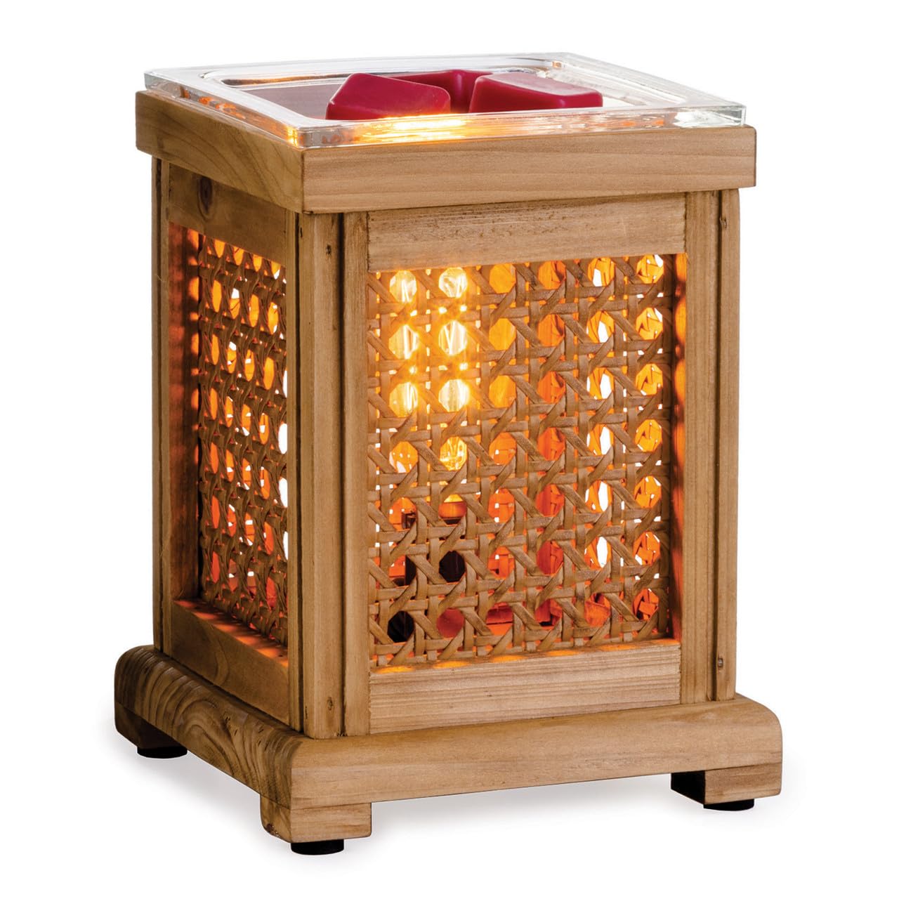 Candle Warmers Etc. Vintage Bulb Illumination Fragrance Warmer- Light-Up Warmer for Warming Scented Candle Wax Melts and Tarts to Freshen Room, Wood and Cane