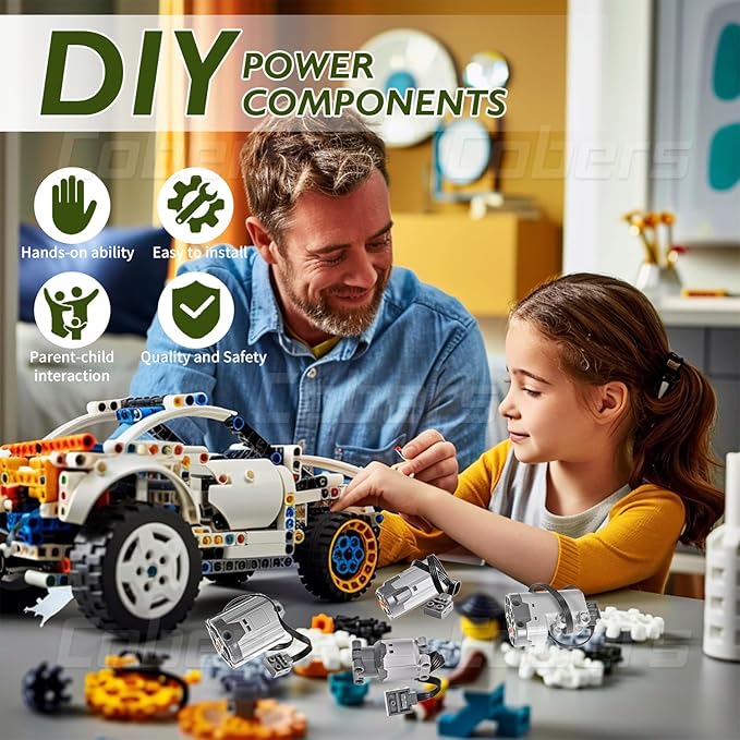 44Pcs Power-Function Kits Set M/L/XL Servo-Train-Motor-Set Compatible with Major Brand Technic-Parts Pieces IR Receiver Adjustable Speed Remote-Control AA/AAA Battery Box Light Switch