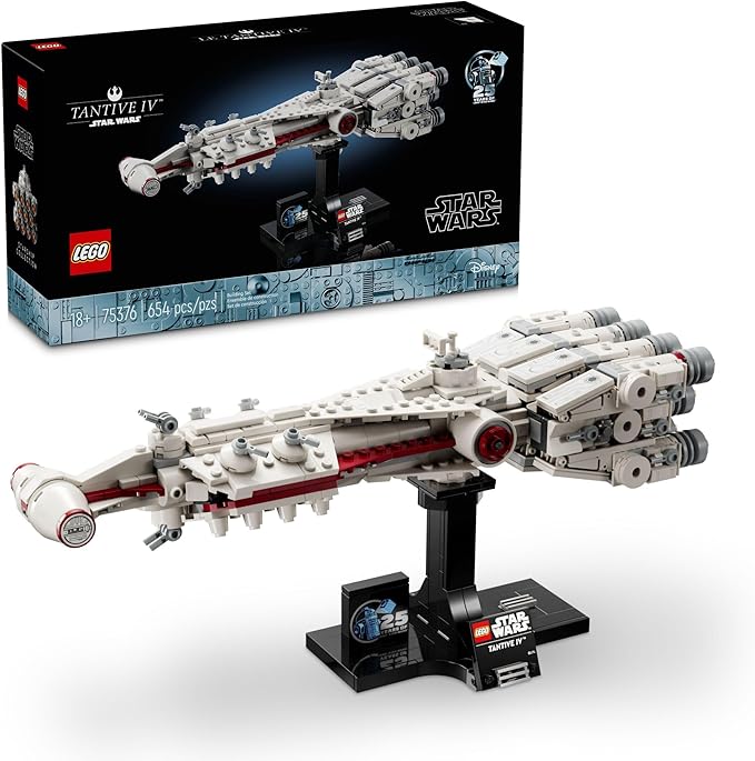 LEGO Star Wars: A New Hope Tantive IV Buildable 25th Anniversary Starship Model Creative Building Set for Adults Collectible Build and Display Gift Idea for Star Wars Fans 75376