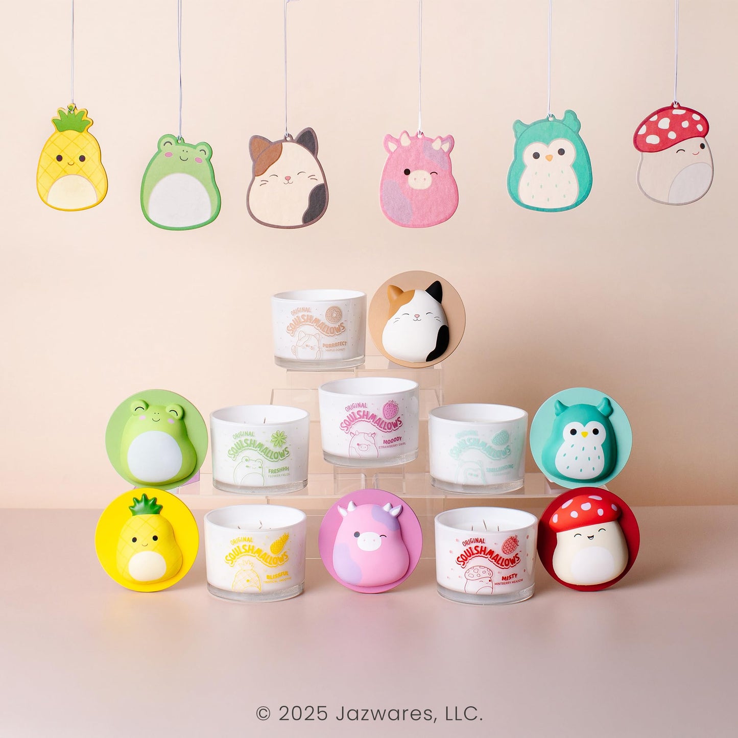 Studio Oh! x Squishmallows Scented Candle, Cam Purrrfect Maple Donut Maple, Cinnamon, Nutmeg & Vanilla, 12 oz, 38 Hour Burn, Reusable Jar, Scented Candles for Home, Relaxing Calming Candle