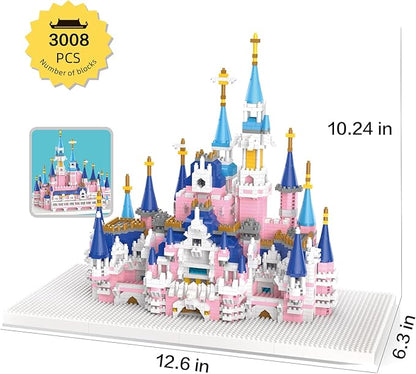 3008 Pcs Castle Architecture Mini Building Blocks Set for Adults – Micro Building Bricks Model Kit – Educational Architecture Model – Ages 14+