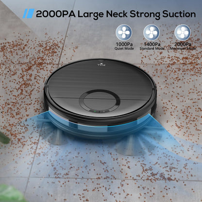 Robot Vacuum, 2 in 1 Robot Vacuum and Mop Combo for Pet Owners: Strong Suction, Anti-Tangle Brushless Inlet, Picks Up Dog & Cat Hair, Wet Mopping Removes Paw Prints, Auto-Recharge with Schedule
