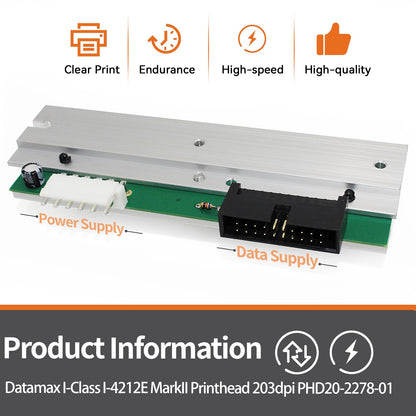 GETPARTS PHD20-2278-01 New Printhead for Datamax I-Class I-4212E MarkII Thermal Barcode Printer OEM Replacement 203dpi