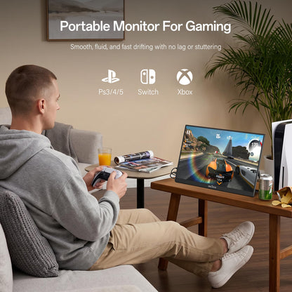 InnoView 16" Portable Monitor 144Hz Portable Gaming Monitor with Protective Sleeve, 1200P FHD External Monitor, Lightweight, Extra Second Screen for Laptop, PS5, Mac, Xbox (Not Includes Adapter)
