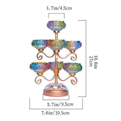 VALTEV Candle Holder Crystal Glass 10.6 Inch Lotus Candlesticks Holder, Creative Decoration Candlesticks for Home Decoration Candle Stand Wedding Gift Idea Candle Holder for Table (Size : Gold)