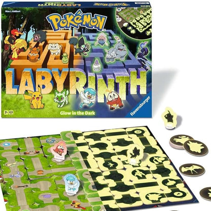 Ravensburger Pokémon Labyrinth Glow in the Dark - Sliding Fun with Your Favorite Pokémon - Playable in Light and Dark for 2-4 Players Ages 7 and Up