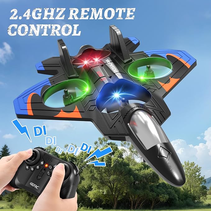 Foam Remote Control Airplanes with 3 Batteries RC Planes for Kids Adults 8-16 RC Airplane Fighter Jet with Light 360° Flip Fighter Jet Toys Stunt Roll Airplane Toy Gifts for Kids Boys