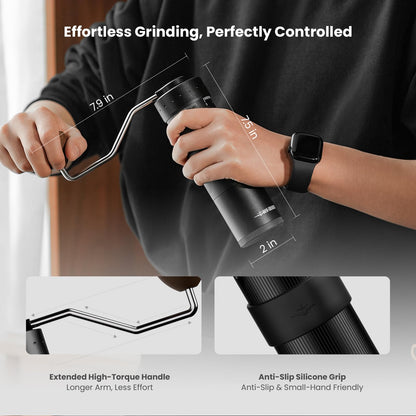 MHW-3BOMBER R3 Pro Manual Coffee Grinder, 2026 Upgraded Titanium Coated Conical Burr, External Adjustment Hand Grinder for Espresso & Pour Over, Professional Kit with 5 Sifting Screens, G5847B