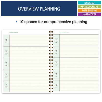 Elan Publishing Company HARDCOVER Combination Plan and Record Book - 8 Period Teacher Lesson Planner (Rainbow Gold Marble)
