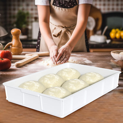 Morcte 2-Pack Commercial Dough Proofing Box Tray with 2 Lids, Stackable Pizza Proofing Dough pan with lid