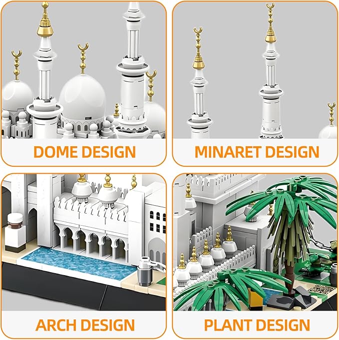 Sheikh Zayed Mosque Building Blocks Set Architectural Landmark Model Kit for Adults &amp Kids Collectible Display &ampEducation Toy Gift