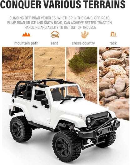 GoolRC f1 RC Crawler 1:14 Scale 2.4GHZ Remote Control Car 4WD 30KM/H High Speed Racing Car All Terrains Off Road RC Monster Vehicle Truck Crawler with Led Light for Teens and Adults (White Hardtop)