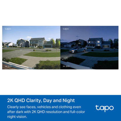 TP-Link Tapo Smart Video Doorbell Camera with Chime, Battery or Wired, 2K QHD Color Night Vison, No Monthly Fee, 180° Ultra-Wide Head-to-Toe View, Ring Call, Free AI Detection, Local Storage (D225)