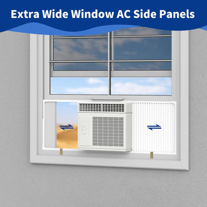 Wintcomfort Window Air Conditioner Side Panel with Adjustable Frame, Adjuatable Window AC Accordion Filler Kit for Window AC Units 14000~22000 Btu, Window AC Insulation Side Panels with Frame