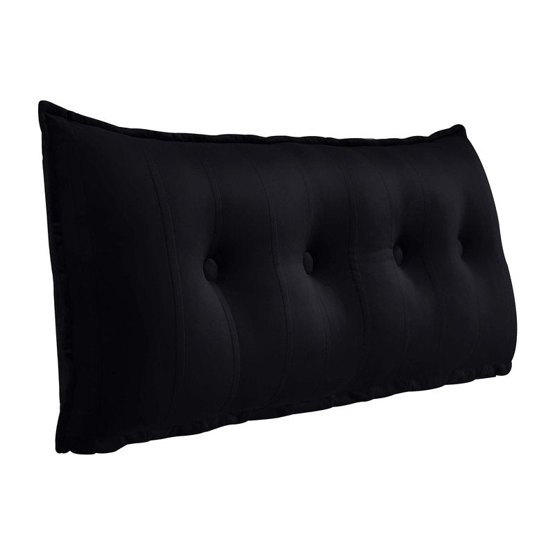 Johnear Bolster Pillow Headboard Backrest Pillow Velvet Large Daybed Cushion Lumber Back Pad Support Positioning Sofa Bed Rest Reading Pillow （Black, 59 x 3 x 20 inches）