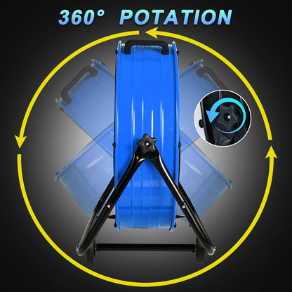 WARMLREC 24" Industrial Floor Fan, 8900 CFM High Velocity Drum Fan with 3 Speeds, Portable Heavy Duty Industrial Fan for Warehouse, Workshop, Factory, Commercial, Residential and Greenhouse Blue