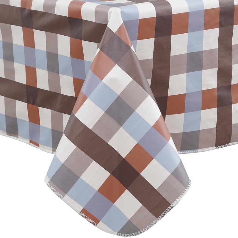 Walrus Heavy Duty Vinyl Tablecloth with Flannel Backing Waterproof Oil-Proof Plastic Table Cloth Stain-Resistant Wipeable Rectangle or Square Table Cover for Indoor and Outdoor (Checkered,60x84 Inch)