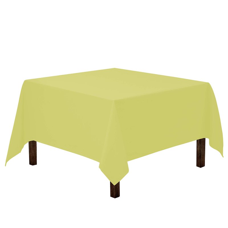 Gee Di Moda Square Tablecloth - 85 x 85 Inch Yellow Table Cloth for Large Square or Round Tables - Heavy Duty Washable Fabric - for Buffet Table, Holiday Party, Dinner, Wedding & Baby Shower