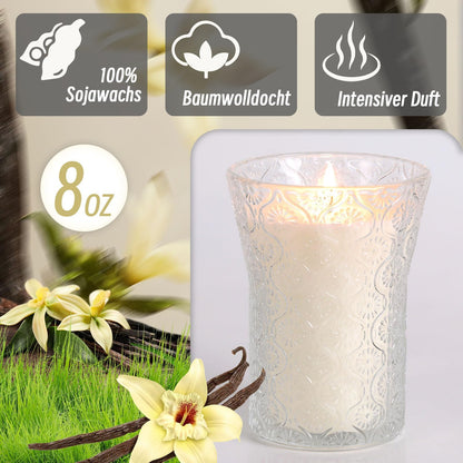 HAVITI Vanilla Sugar Scented Candle, Galentines Valentines Mother's Day Soy Jar Candles Gift for Men Women,8 OZ Aromatherapy Candles for Home Decor