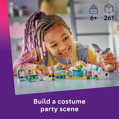 LEGO Friends Costume Party with Unicorn &amp Fairy Pretend Play Building Toy - Interactive Storytelling Playset with Cat and Unicorn Toys - Creative Birthday Gift Idea for Girls &amp Boys 6+ - 4266