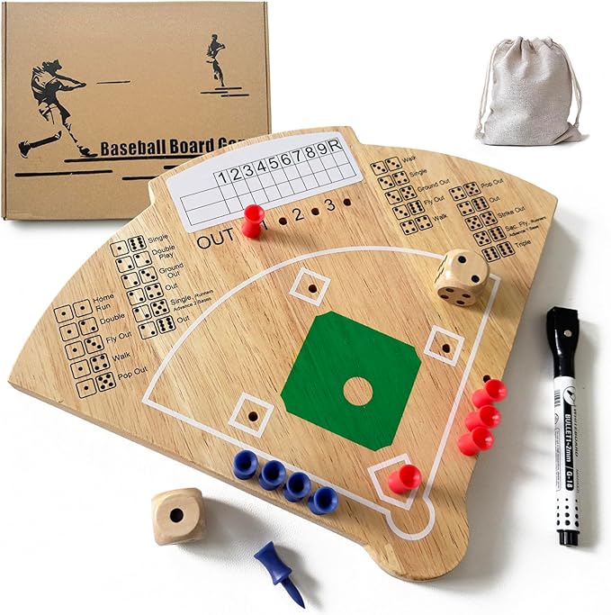 Baseball Board Game Oak Made Leisure Game for Sport Battle Table Game for Family Party Holiday